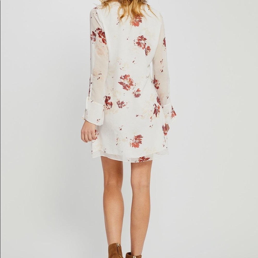 GF Collection‎ Tatiana Tie Sleeve Dress In White Flash Floral In XS - Picture 3 of 9